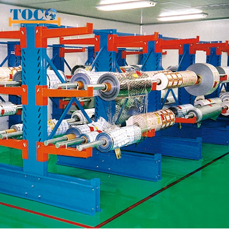 CE Heavy Duty Industrial Single or Double Sided Galvanized Mobile Steel Pipe Timber Storage Metal Rack Structure Cantilever Warehouse Racking with Roof