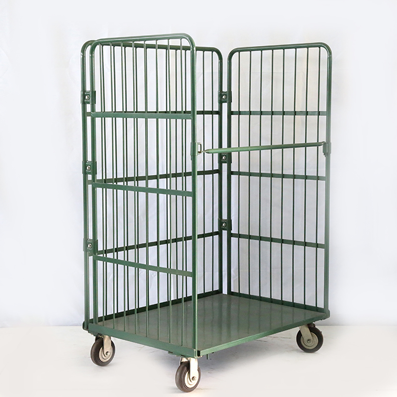 Logistics Metal Folding Rolling Container Security Warehouse Roll Cages Trolley