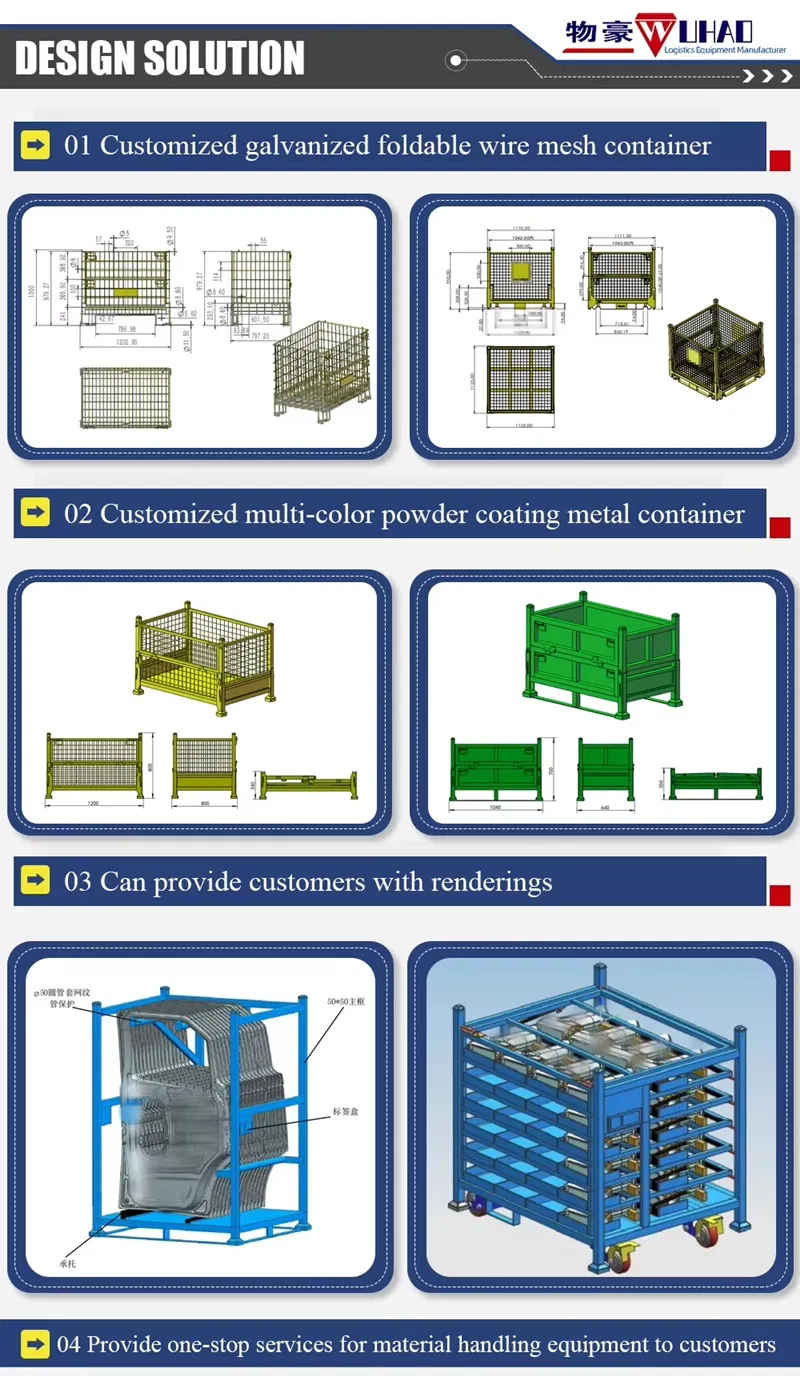 Customized Wire Steel Folding Warehouse Cage