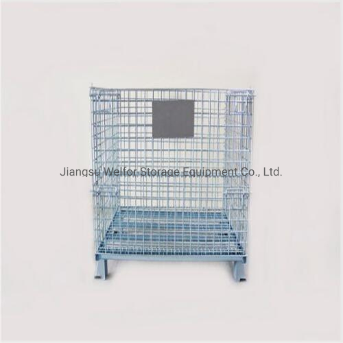 Heavy Duty Steel Collapsible Wire Mesh Pallet Stillage for Warehouse Storage