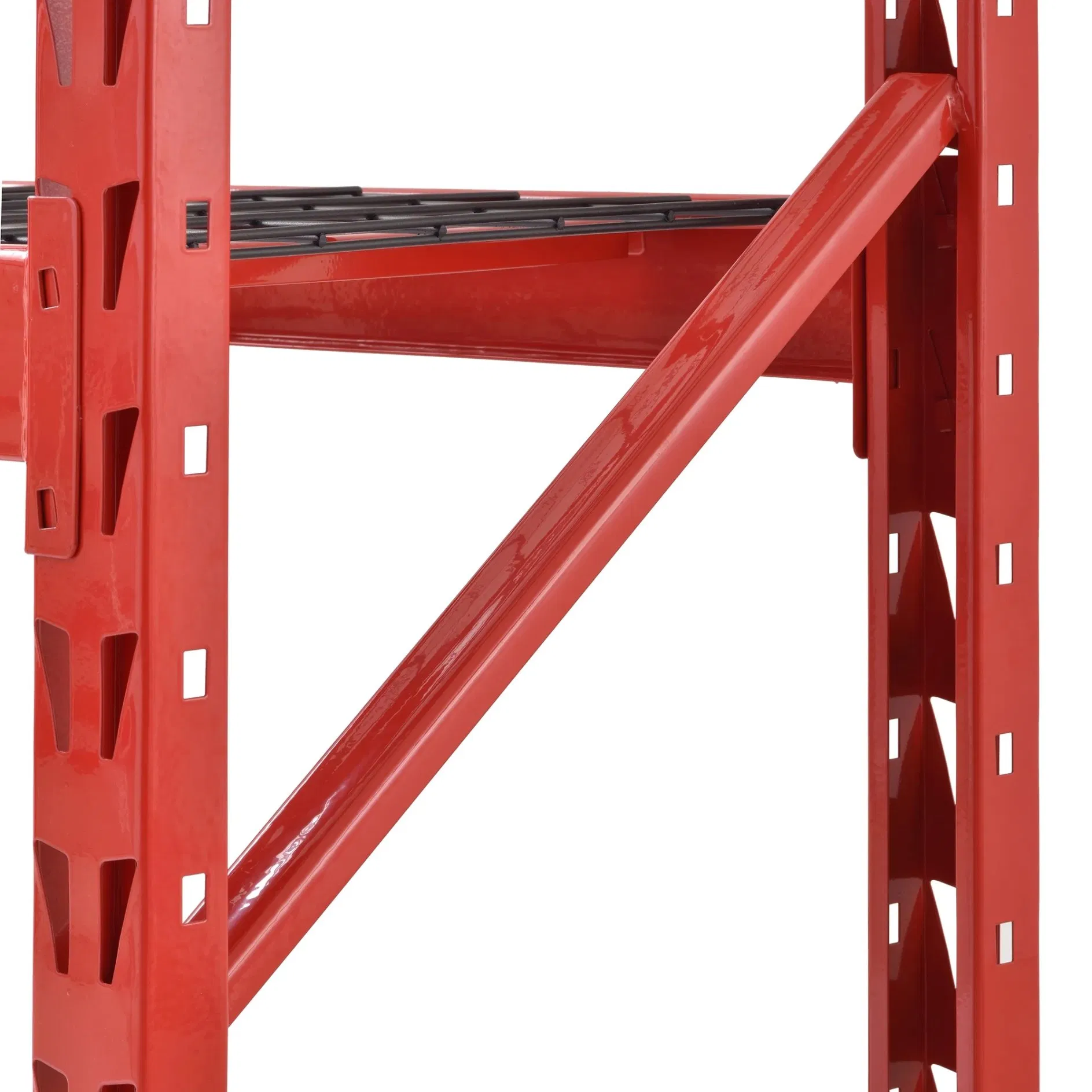 3-Tier Heavy Duty Industrial Welded Steel Storage Shelving Unit (Red)