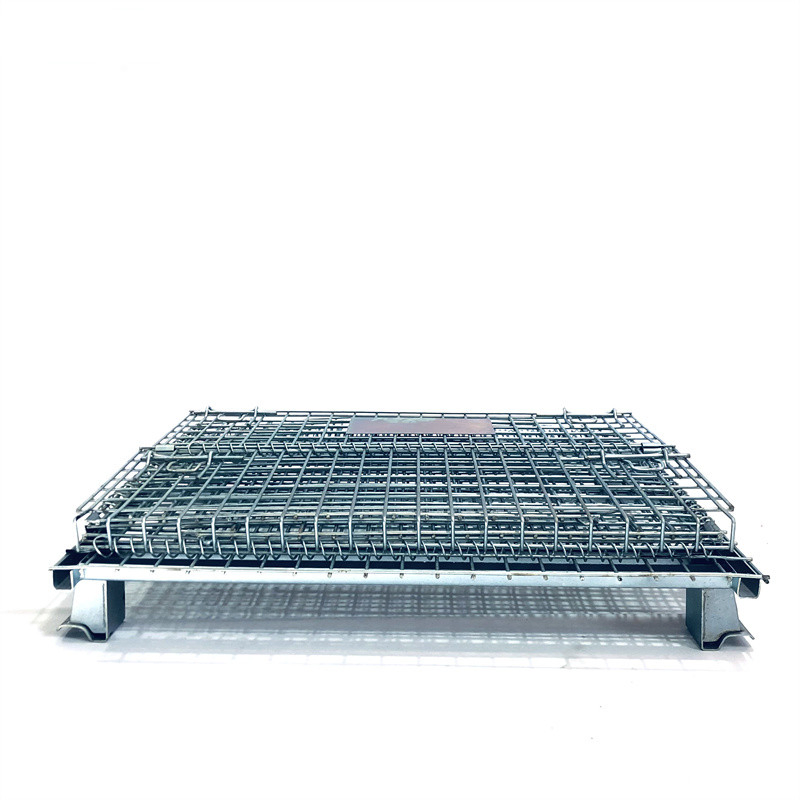 Customized Wire Steel Folding Warehouse Cage Logistics Mesh Container for Parts Storage