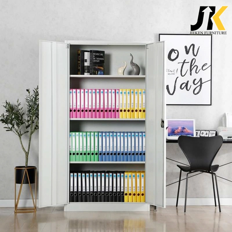 Large Double 2 Swing Door Cupboard Lockable Metal Furniture Trading Storage Office Filing Steel Cabinet