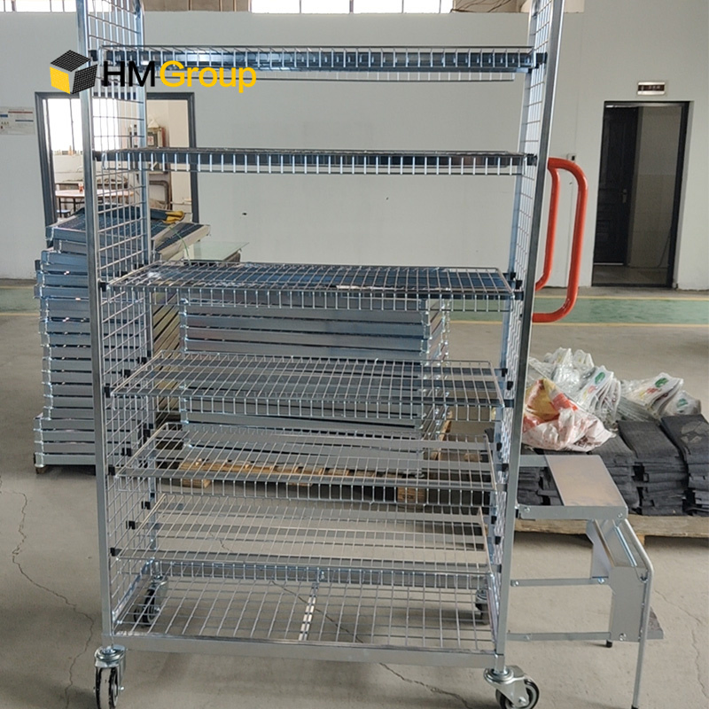 Customized Warehouse Logistic Picking Trolley with Four Wheels