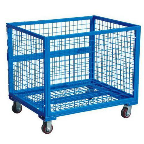 Powder Coated Storage Cage Warehouse Foldable Wire Cage Steel Storage Wire Mesh Container