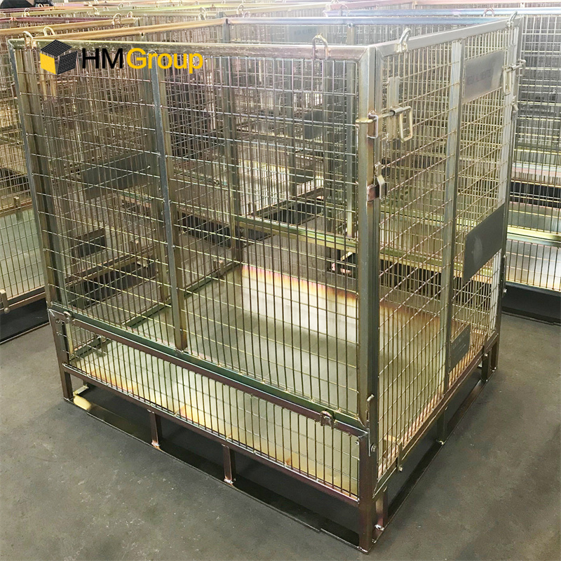 High Quality Galvanized Industrial Warehouse Folding Steel Mesh Pallet Stillage