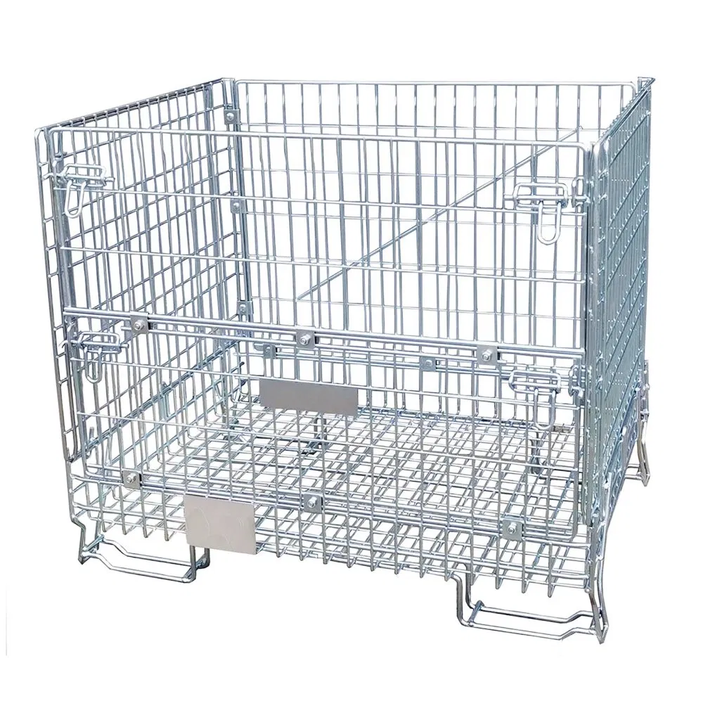 High Quality Warehouse Stackable Steel Wire Mesh Container Basket