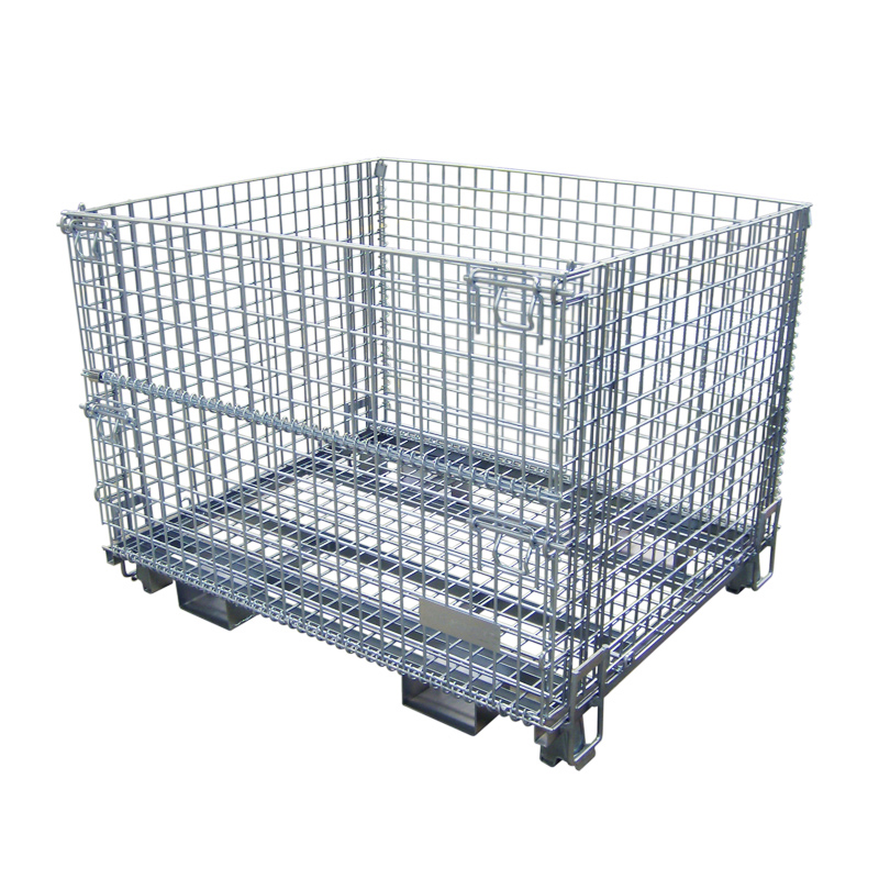 Storage Cage Collapsible Galvanized Wire Mesh Cages Steel Metal Weld Logistic Steel Storage Containers with Lid