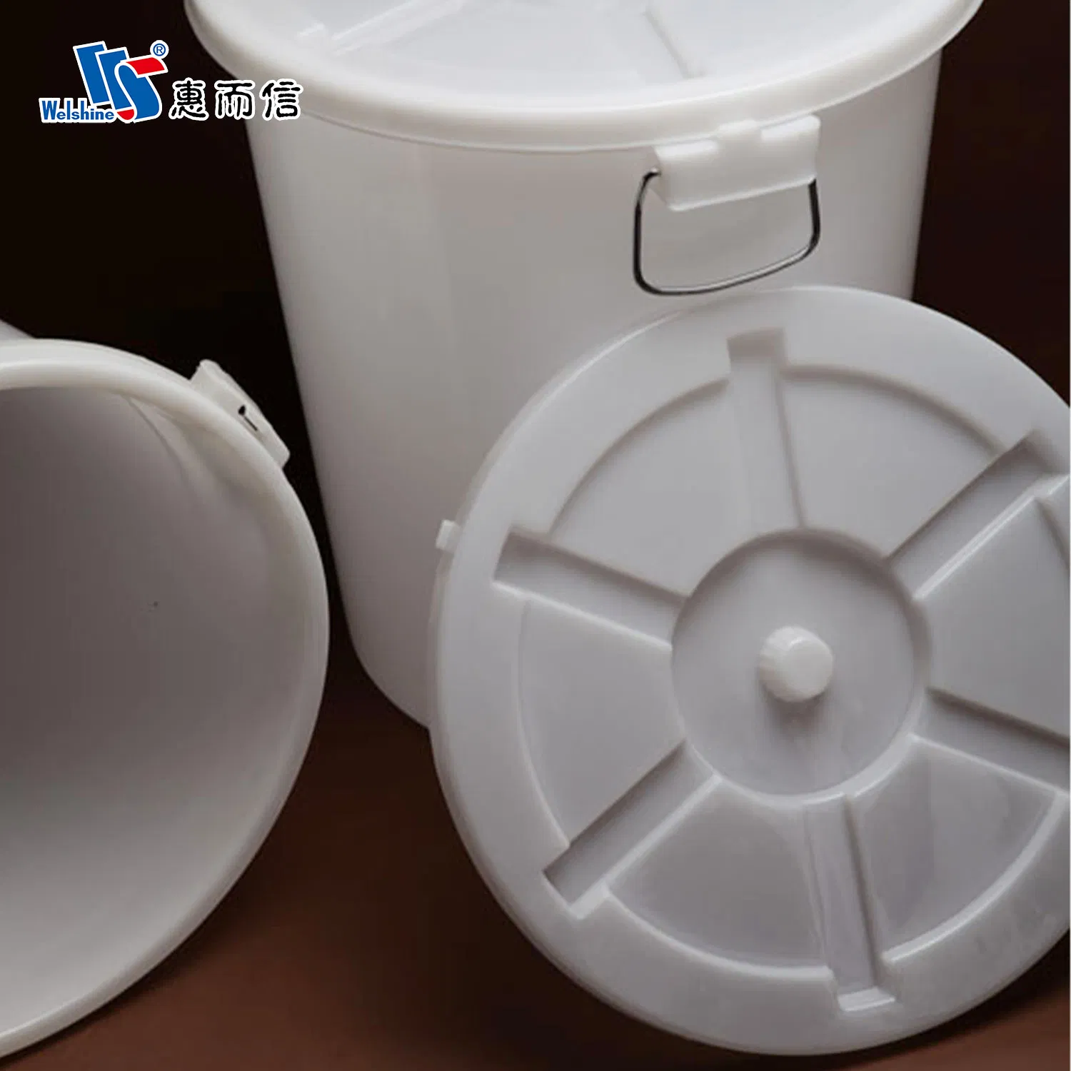 Large Capacity Rolling Round Plastic Dustbin Rubbish Barrel Waste Container