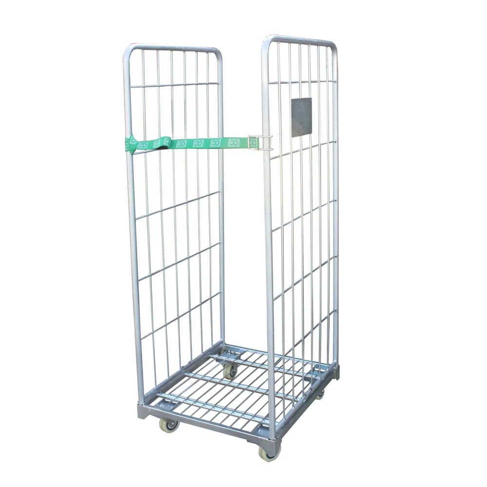 Wire Steel Roll Container Storage Cage Trolley Roll Cage Trolley Heavy Duty Collapsible Security Metal Steel Wire Mesh Carg