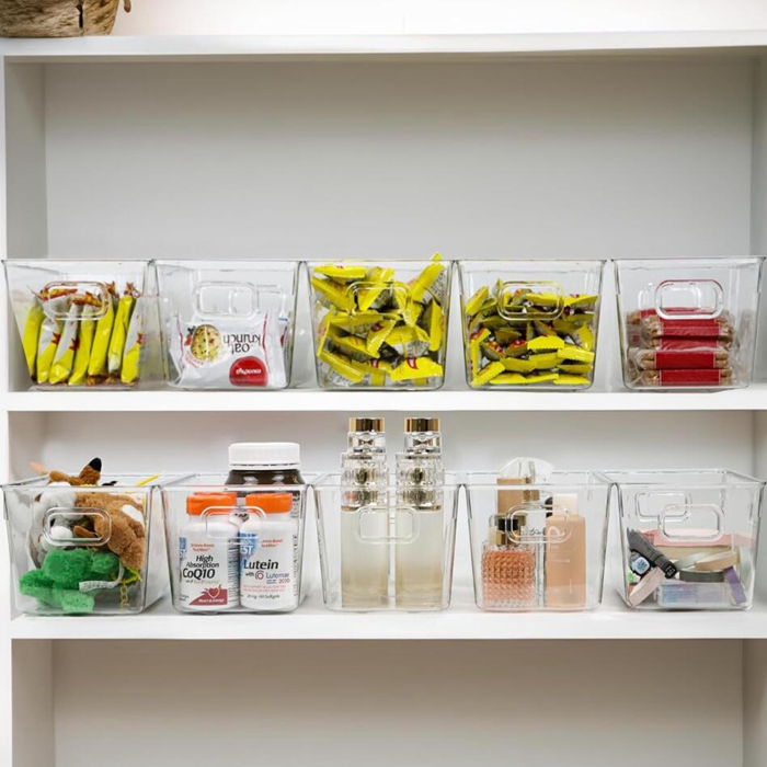 Clear Plastic Pantry Organization Food Makeup Storage Bin