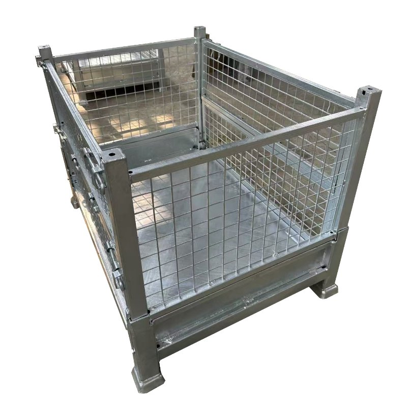 Heavy Duty Basket Steel Stillage Storage Rack Wire Mesh Cage Metal Pallet