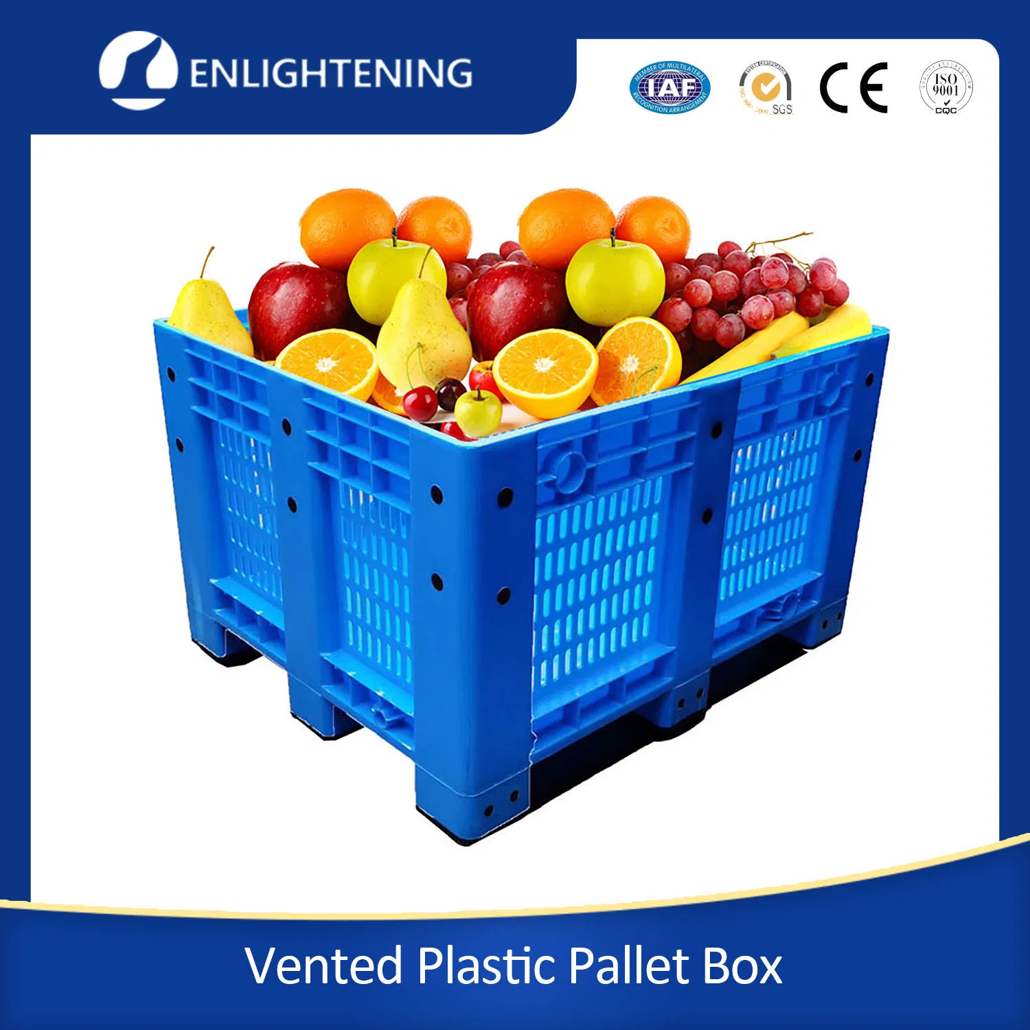 Heavy Duty Storage Solid Surface Stacking Plastic Pallet Box Storage Bins 1200*1000