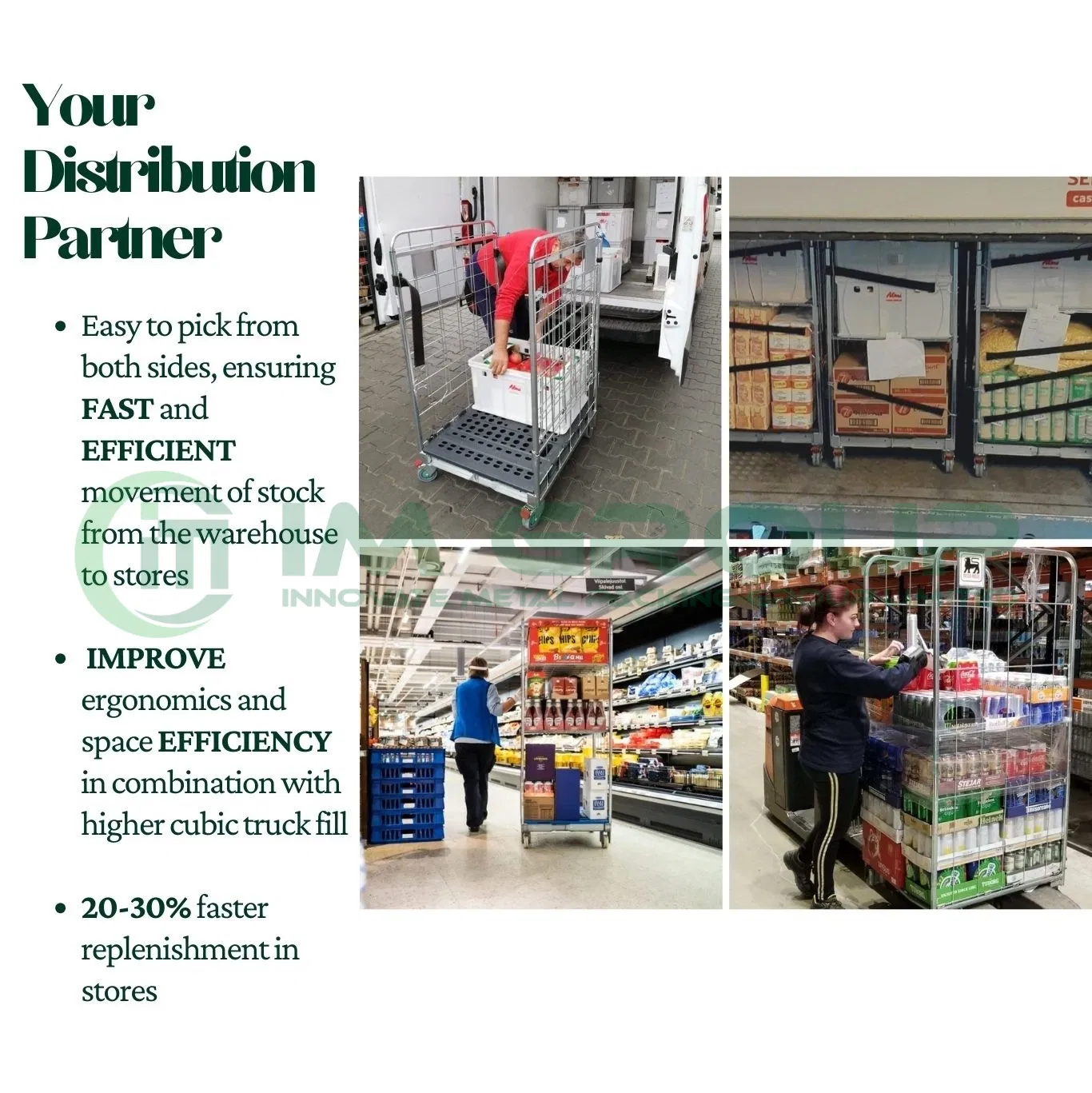 2 Sided a Frame Nestable Mild Steel Warehouse Storage Roll Cage