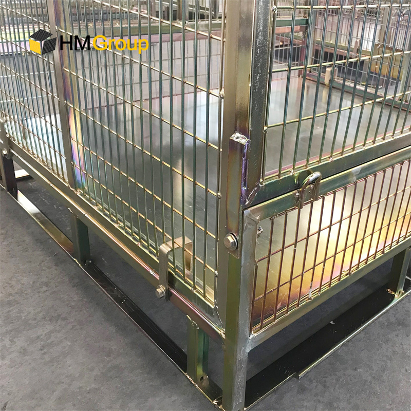 High Quality Galvanized Industrial Warehouse Folding Steel Mesh Pallet Stillage