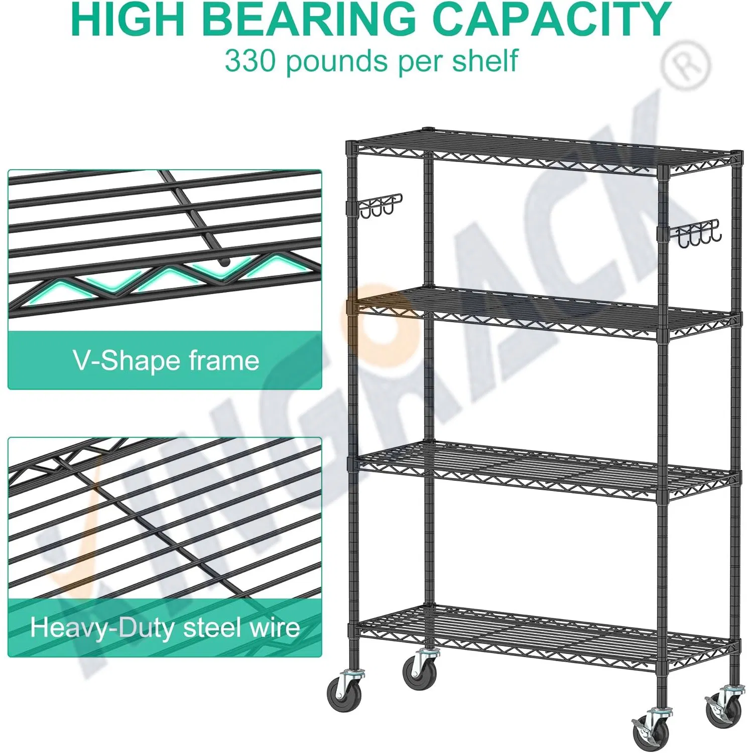 Industrial-Grade Wire Shelving Units with 250kg Weight Capacity for Bulk Storage