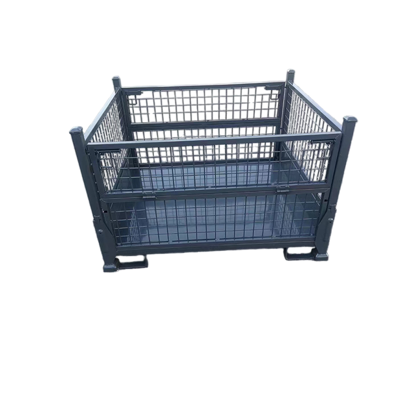 Foldable Stackable Metal Powder Coated Cage Gitterbox for Transportation Warehouse Storage