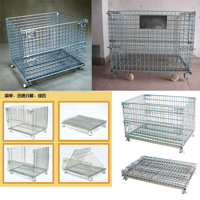 Stackable Collapsible Steel Wire Mesh Pallet Stillage with Heavy Duty