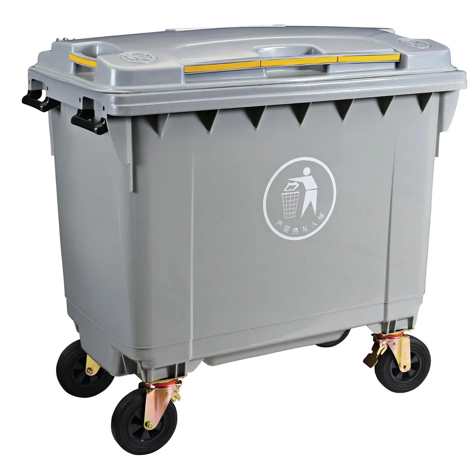 660L Logo Custom Large Big Size Outdoor Rolling Movable Plastic Dustbin Waste Container with Wheels