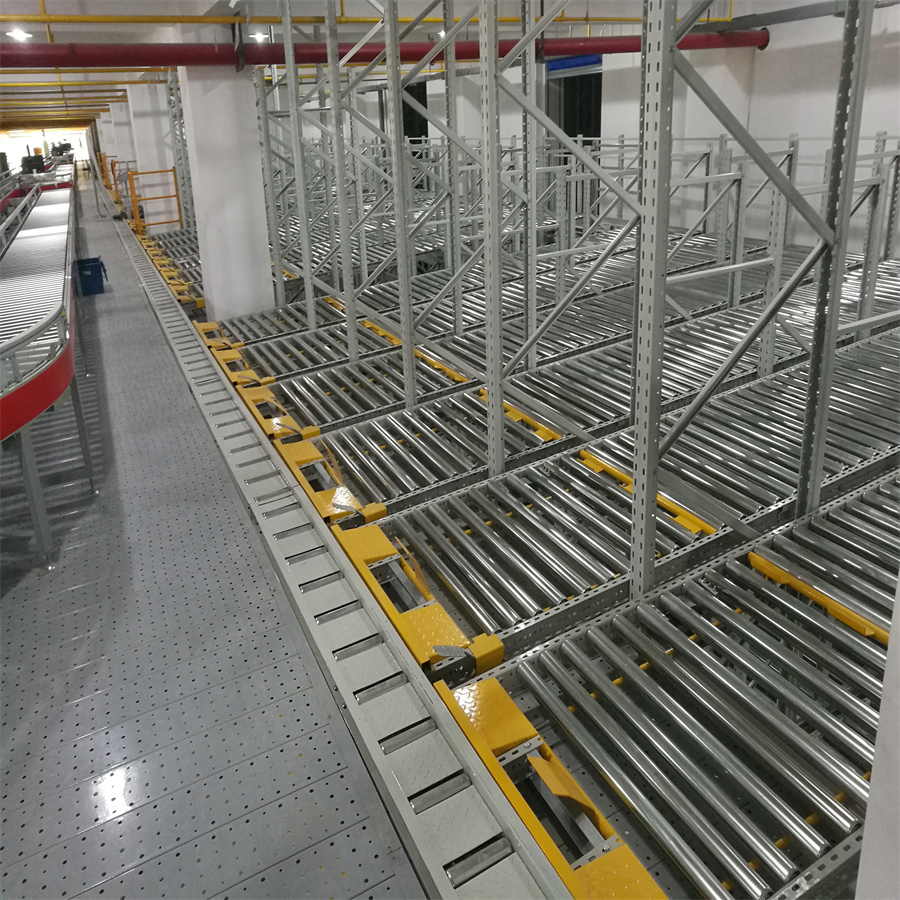 Warehouse Storage System Gravity Storage Racking Metal Racking Gravity Pallet Flow Rack