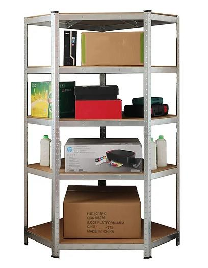 Adjustable Industrial Corner Shelving Unit for Workshop