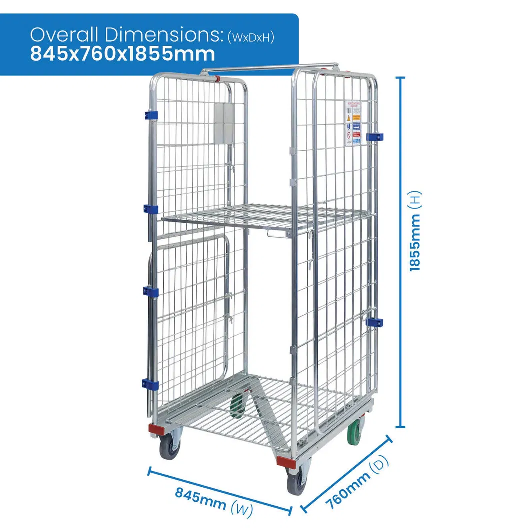 Storage Wire Mesh Roll Cage Trolley 8