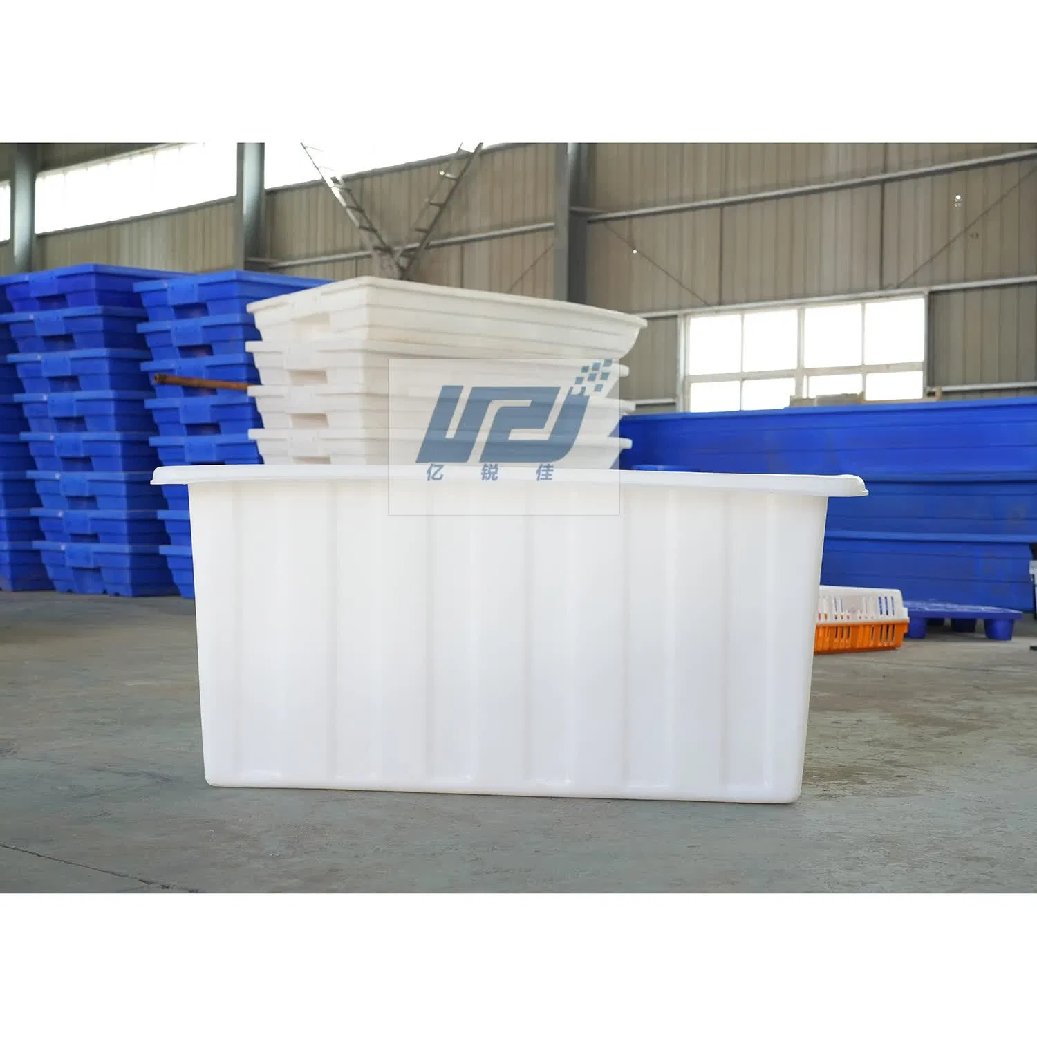 White Rectangular Plastic Storage Bin, Offering Ample Space for Bulk Items