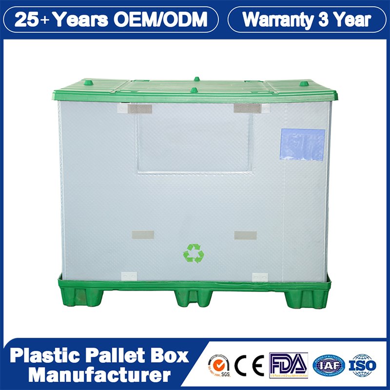 a Locking System Corrugated Bulk Collapsible Container Polybox Wholesale Customized Industrial Plastic Folding Pallet Bulk Container for Cargo Storage