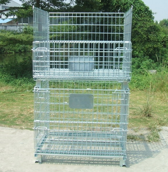 Wholesale Price Heavy Duty Galvanized Steel Folding Storage Cage for Logistic Transportation
