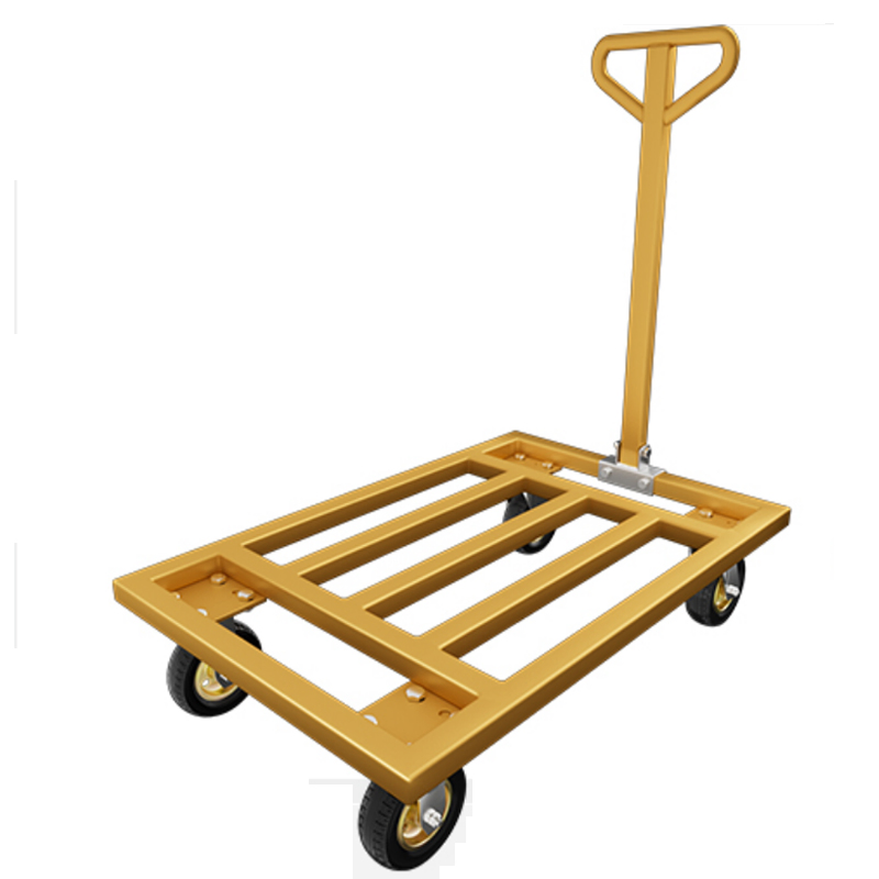 Logistics Flatbed Pushcart Square Tube Folding Mobile Portable Hand Truck Cart Trolley