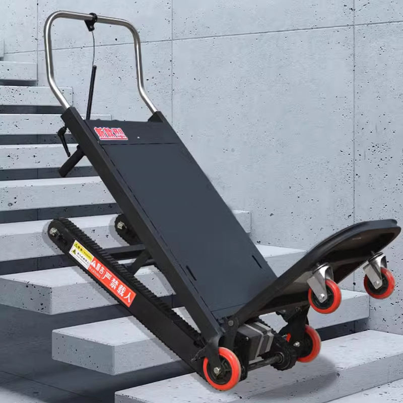 Electric Power Stair Climber Machine Battery Crawler Cargo Transport Trolley Stair Climbing Dolly Cart with Belt