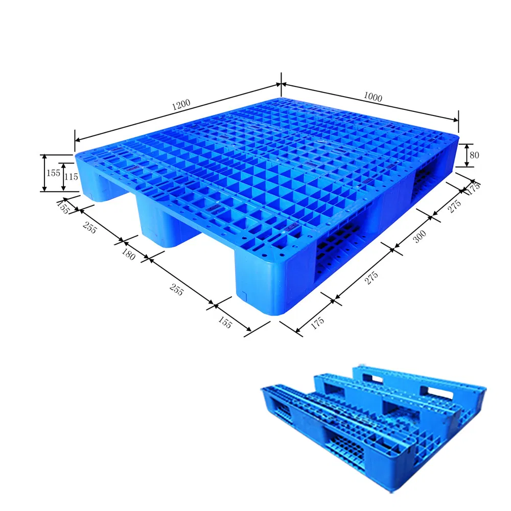 1200X1000 HDPE Heavy Duty Rack Plastic Pallet for Warehouse Industrial Plastic Pallet with High Load-Bearing Capacity for Factories
