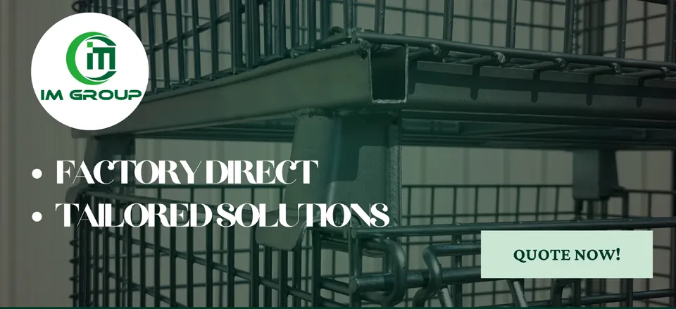 Warehouse Galvanized Rigid Iron Collapsible Wire Mesh Container