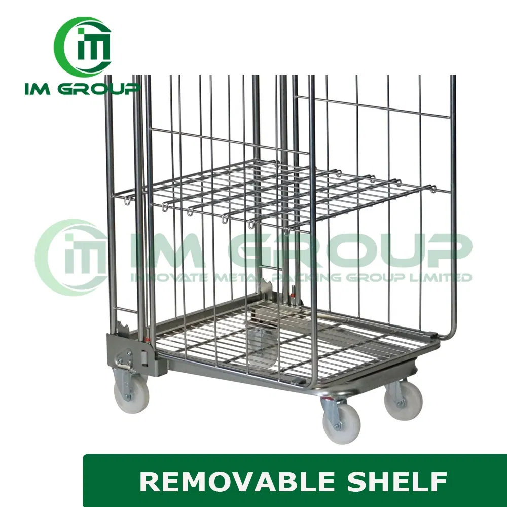 Three Side Logistic 4 Wheel Collapsible Folding Trolleys with Shelves
