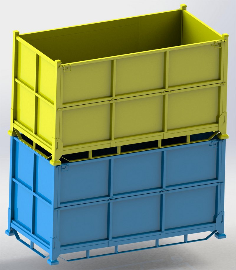 Steel Mesh Pallet Cage for Warehouse Storage L2100*D1050*H1200mm