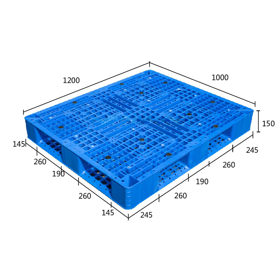 Heavy Duty Stackable 4 Way Recycled Industrial HDPE Plastic Pallet for E-Commerce Warehousing