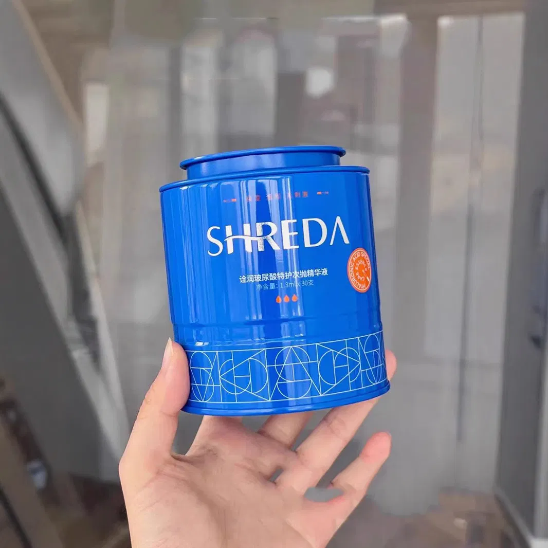 Tinplate Gold Round Tea Tin Box Cans Custom Metal Food Grade Packaging Sealed Cans Round Tea Leaves Matcha Powder Iron Tea Tin Cans