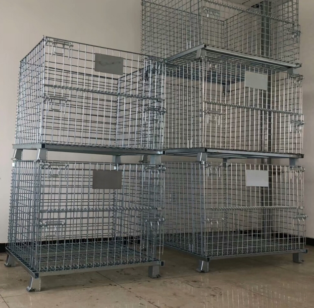 Wholesale Price Heavy Duty Galvanized Steel Folding Storage Cage for Logistic Transportation