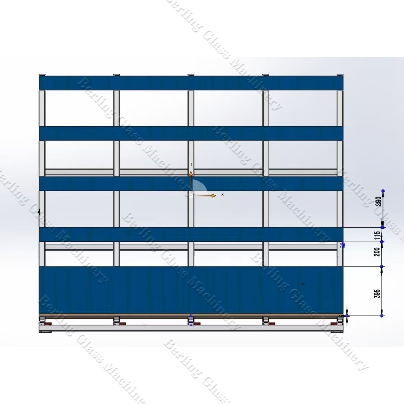 Mobile a Frame Glass Storage Rack with Lockable Casters for Stability