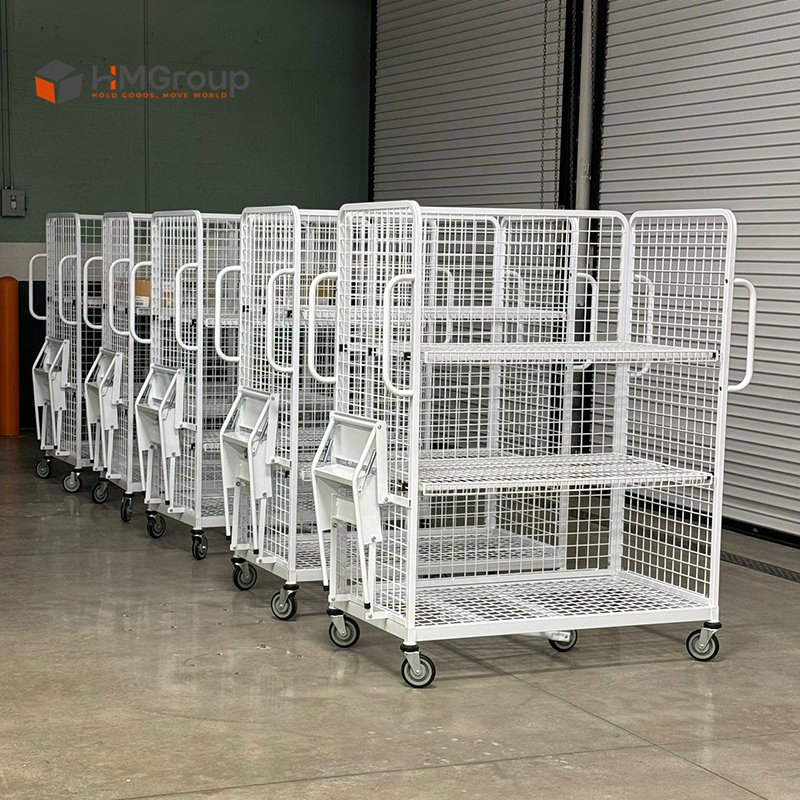 Multi-Level Warehouse Order Picking Trolley with Steps
