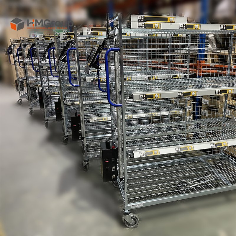 Multi-Level Warehouse Order Picking Trolley with Steps