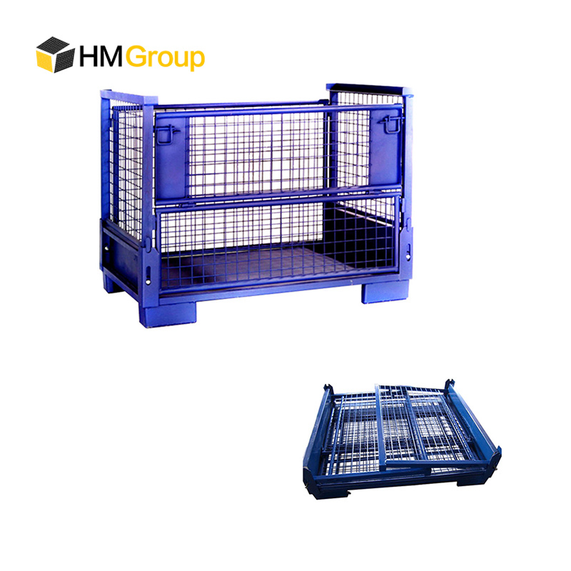 Welded Warehouse Folding Forklift Steel Wire Mesh Stillage Container Bin