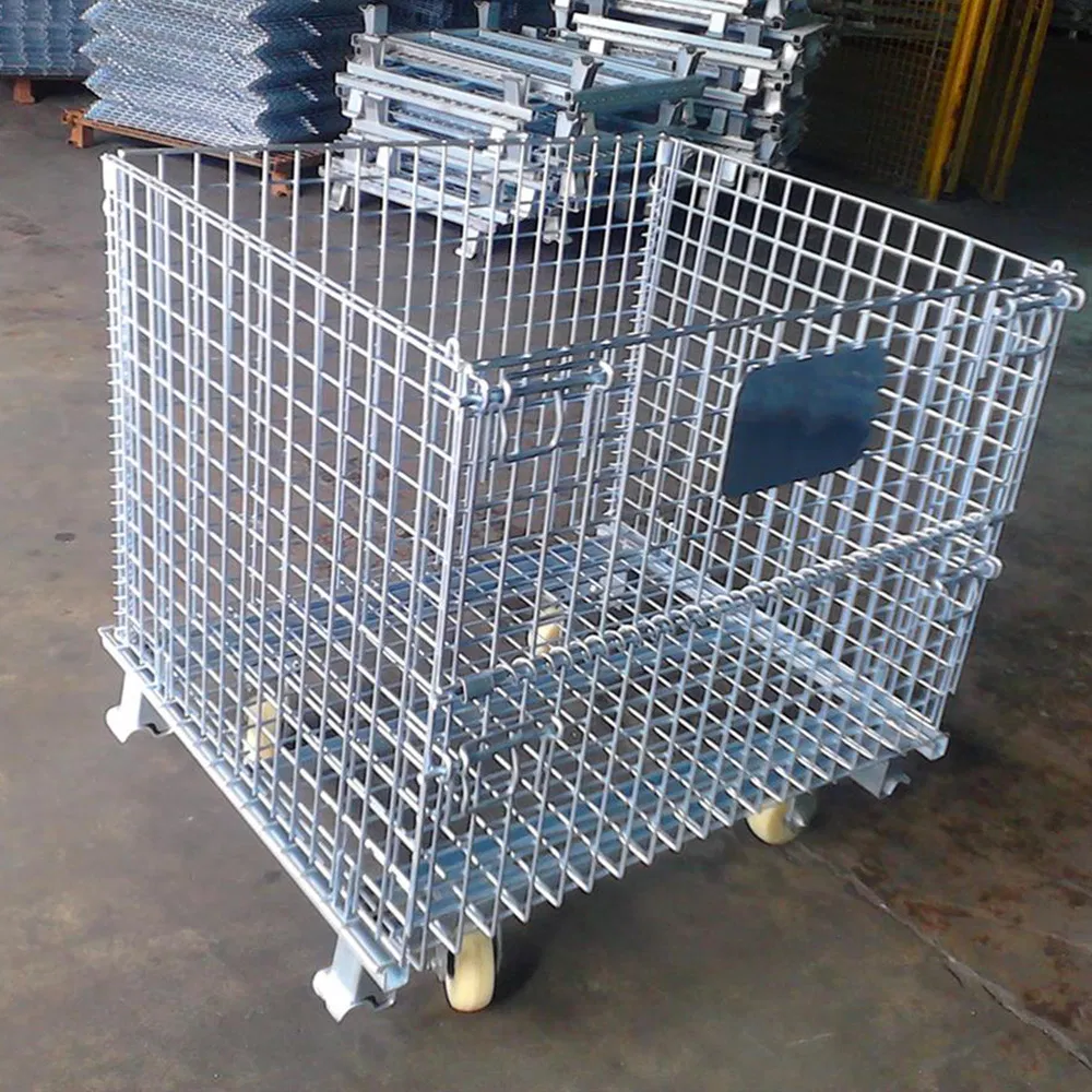 Heavy Duty Steel Collapsible Wire Storage Stillage for Warehouse Storage