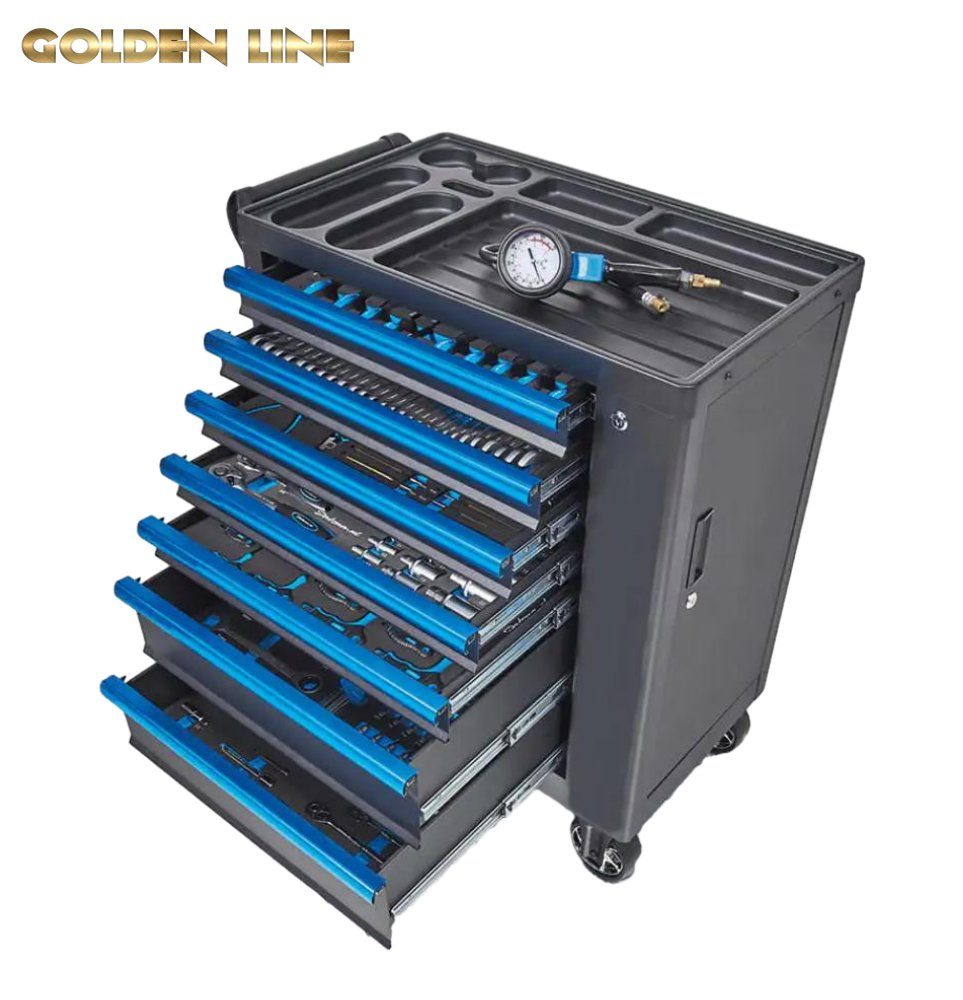 7 Drawers Workshop Lockable Metal Storage Tool Box Roller Cabinet
