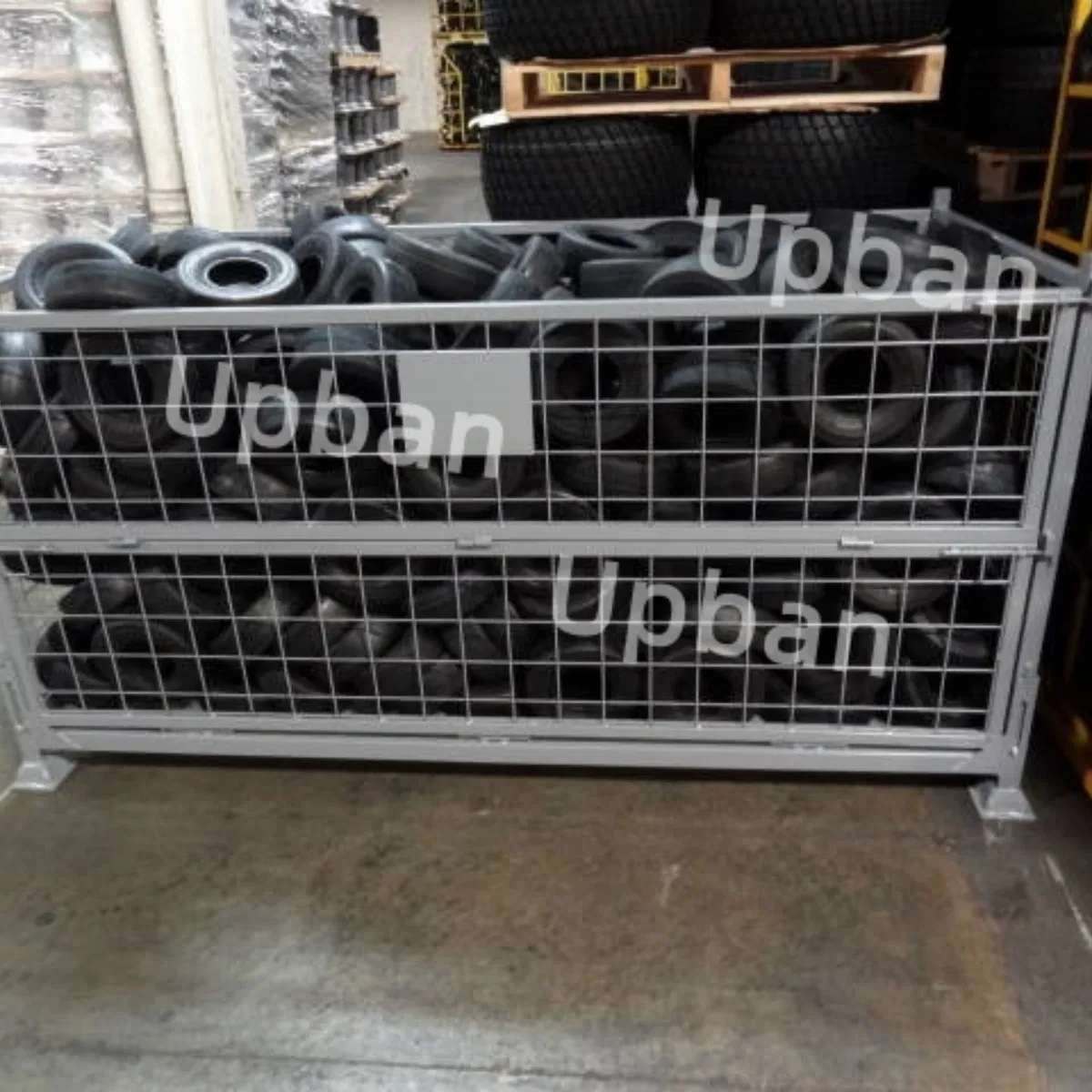 Foldable Steel Wire Mesh Container for Warehouse Space-Saving Storage