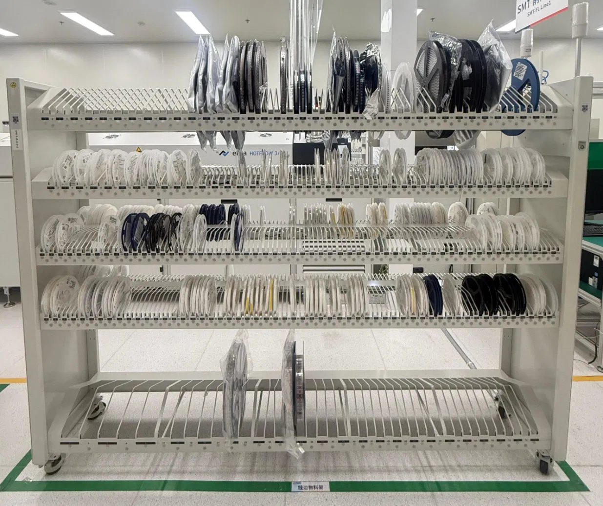 Modern White Smart Sensing Mobile Rack for Efficient Storage Solutions