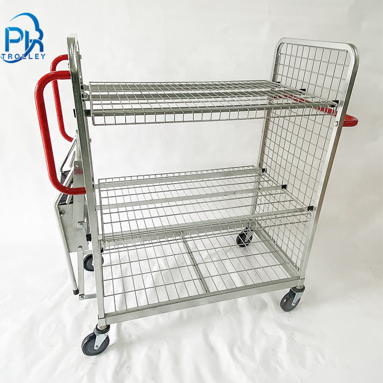 OEM Logistic Warehouse Workshop Folding Laundry Picking Roll Cage Cart Trolley