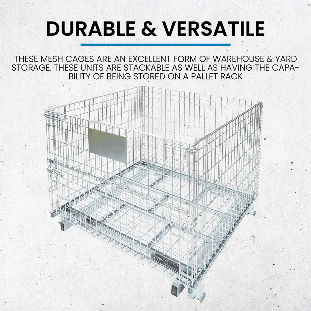 High Quality Foldable Folded Customizable Lockable Cages for Storage Wire Mesh Cage