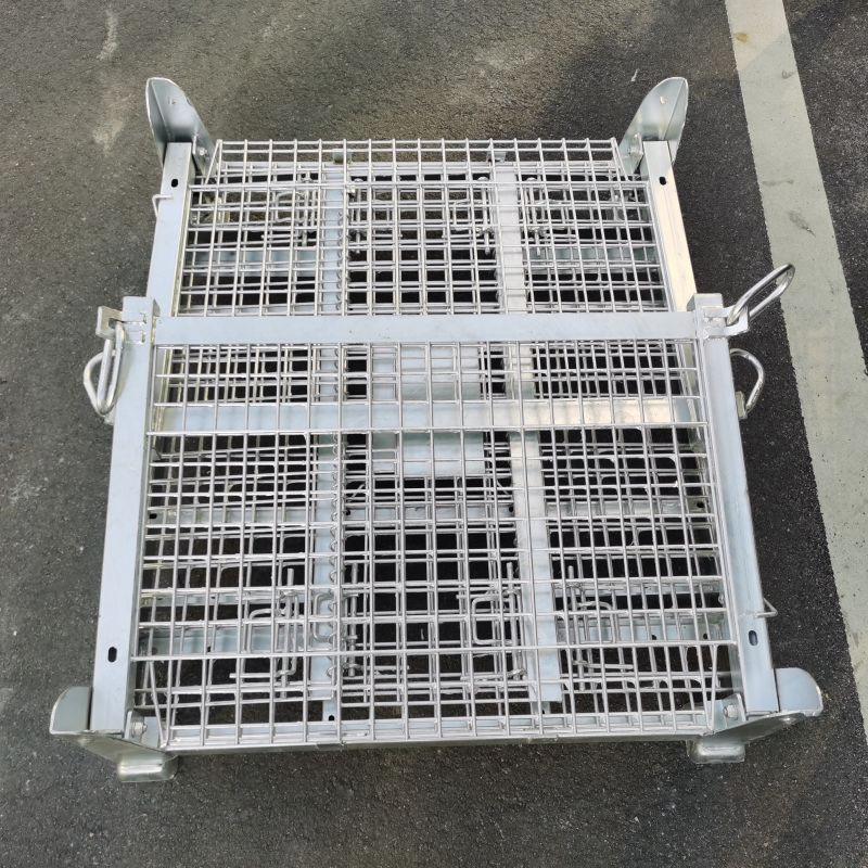 Steel Storage Cage Warehouse Stackable Logistics Folding Mesh Box Stacking Stillage