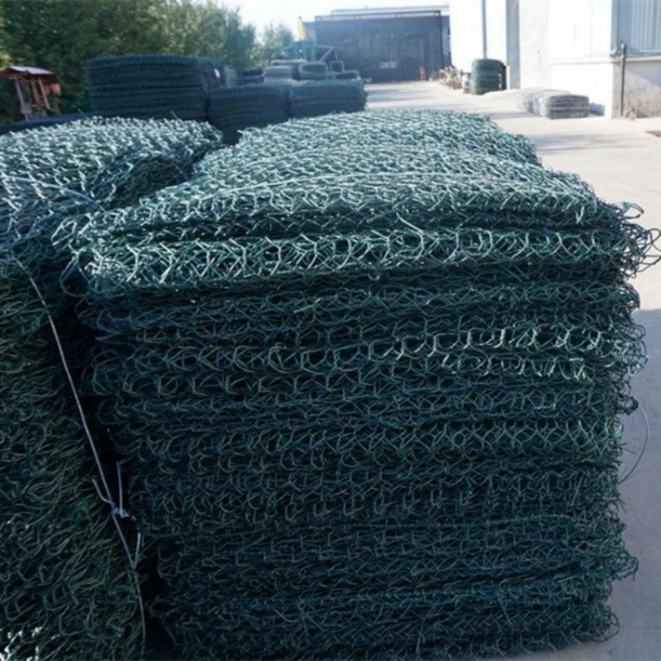 Galvanized Metal Iron Mesh Hexagonal Wire Netting Gabion Stone Cage Box with 80X10mm Hole